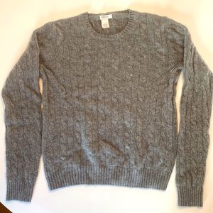 Crewcuts cashmere cable knit sweater, grey girls size 14
